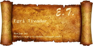 Egri Tivadar névjegykártya